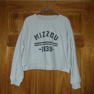 Summit Sportswear Kickoff Collection White/Black Mizzou Cropped Pullover